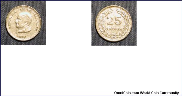 1975 El Salvador 25 Centavos