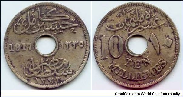 Egypt, 10 milliemes 1335 (1917).