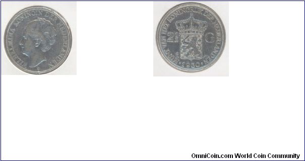 2 1/2 gulden
KM# 165
0.7200 silver
25.00 g.
diam. 38 mm
features queen Wilhelmina