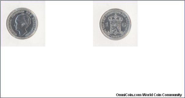 1 gulden
KM# 161.1
0.7200 Silver
10.00 g
diam 28 mm
features queen Wilhelmina