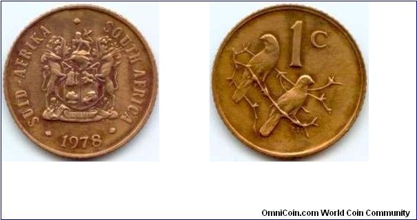 South Africa, 1 cent 1978.