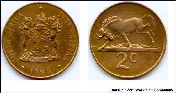 South Africa, 2 cents 1984.
