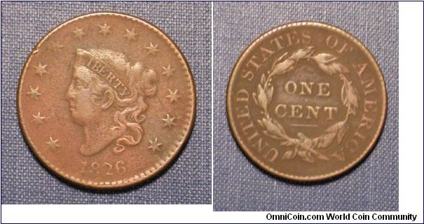 1826 Coronet Large Cent