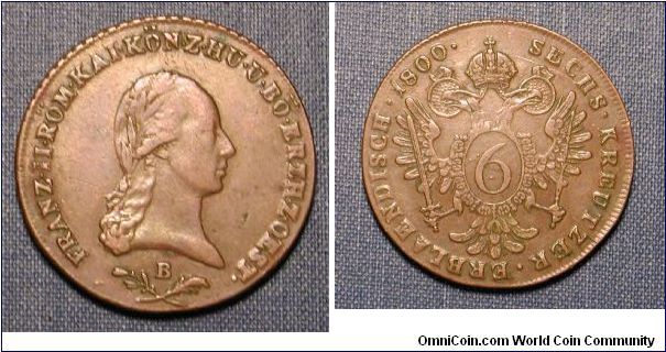 1800 Austria 6 Kreuzer