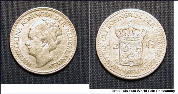 1930 The Netherlands 1/2 Gulden