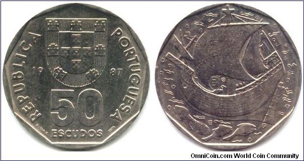 Portugal, 50 escudos 1987.