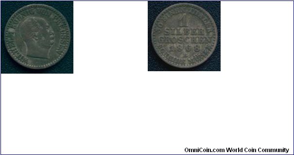 1 silbergroschen 1868B Prussia