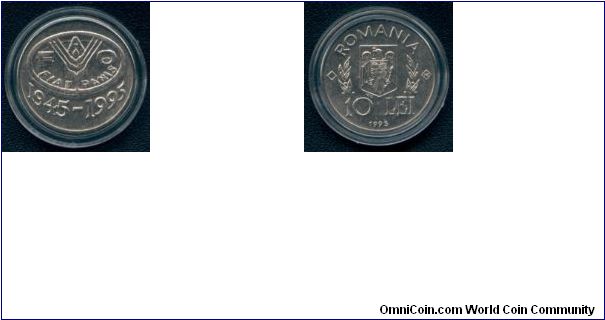 10 lei 1995 FAO
N in diamond, for numismatists