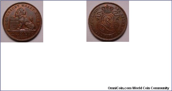Belgium, 2 cents 1905
