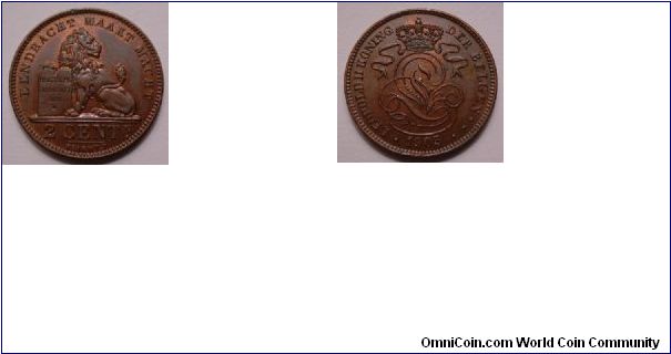 Belgium, 2 cents 1905