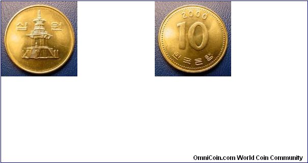 Korea, 10 won 2000.