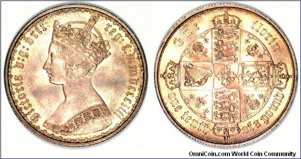 Gothic style florin dated 1853. The date is in Roman numerals mdcccliii leading many people to believe there is no date!
We have now replaced our original images with 300x300 pixel ones.