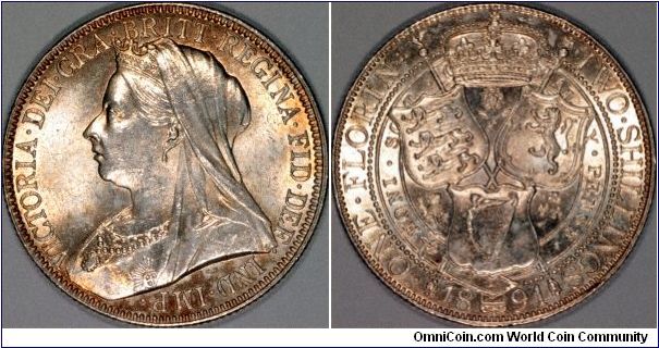 Victoria old head florin (two shillings) of 1894.
Images copyright Chard