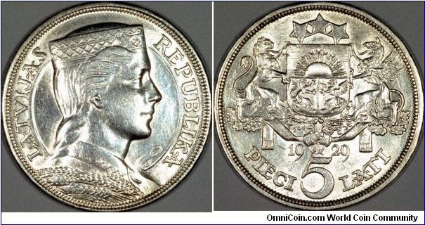 Silver 5 lati of 1929.
Images copyright Chard