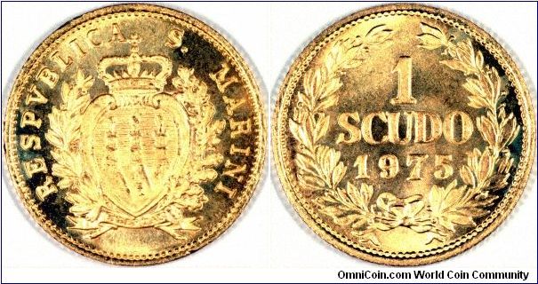 Gold 1 scudo from 'Respublica S. Marini'