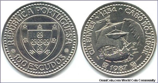 Portugal, 100 escudos 1987.
Golden Age of Portuguese Discoveries (I series).
Gil Eanes.