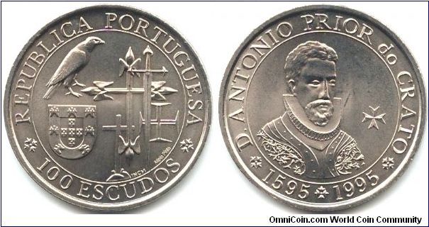 Portugal, 100 escudos 1995.
400th Anniversary - Death of Don Antonio Prior de Crato.
