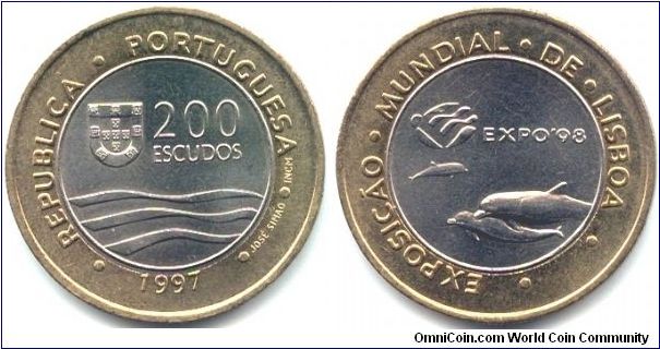 Portugal, 200 escudos 1997.
Lisbon World Expo '98.