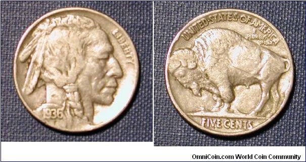 1936 Buffalo Nickel