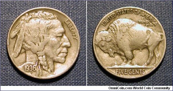 1936 Buffalo Nickel