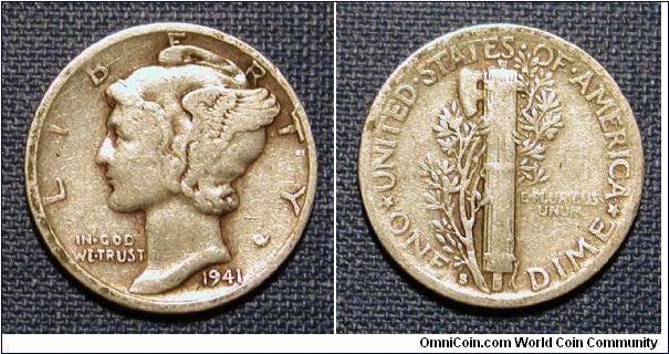 1941-S Mercury Dime