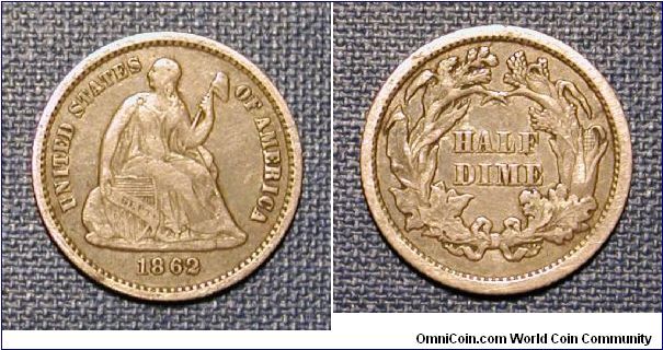 1862 Liberty Seated Half Dime