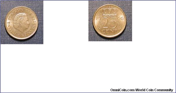1966 The Netherlands 25 Cents