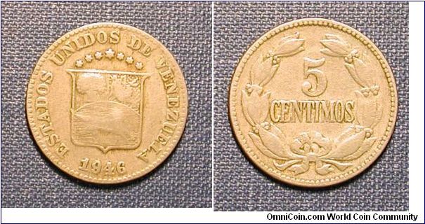 1946 Venezuela 5 Centimos