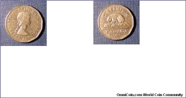 1960 Canada 5 Cents