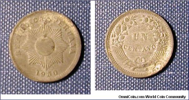1950 Peru 1 Centavo