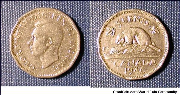 1946 Canada 5 Cents