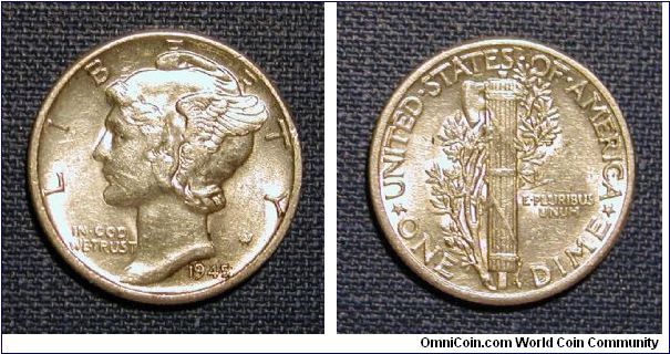 1945 Mercury Dime