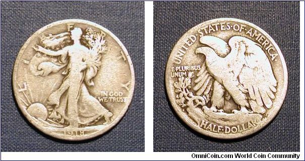 1918-S Walking Liberty Half Dollar