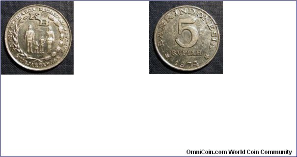 1974 Indonesia 5 Rupiah