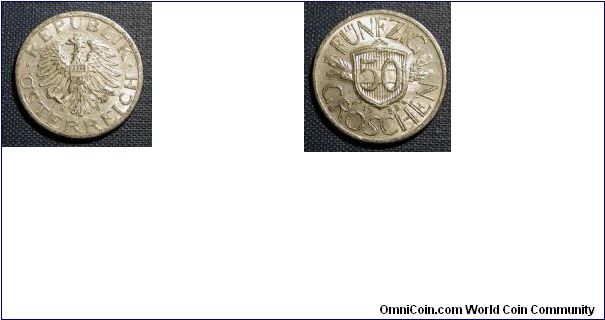 1955 Austria 50 Groschen