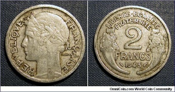 1945 France 2 Francs