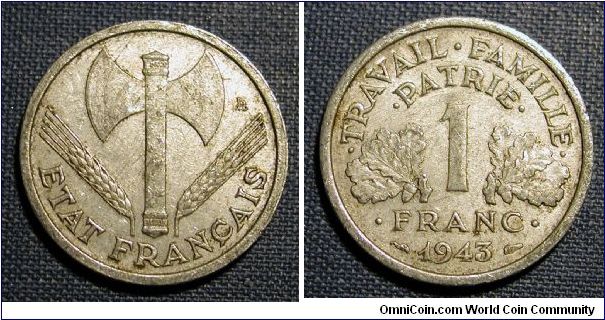 1943 France (Vichy) 1 Franc