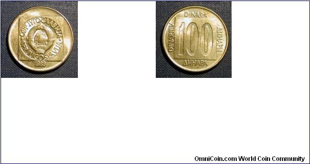 1989 Yugoslavia 100 Dinara