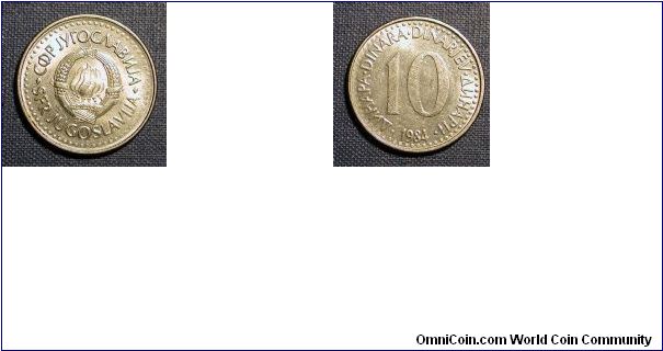 1984 Yugoslavia 10 Dinara