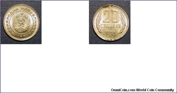 1974 Bulgaria 20 Stotinki