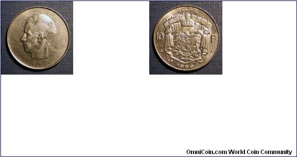1969 Belgium 10 Francs