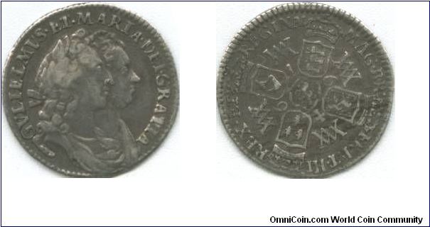 Elusive 1694 sixpence.