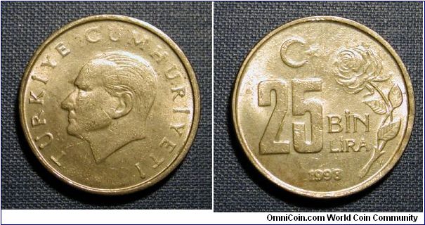1998 Turkey 25 Lira