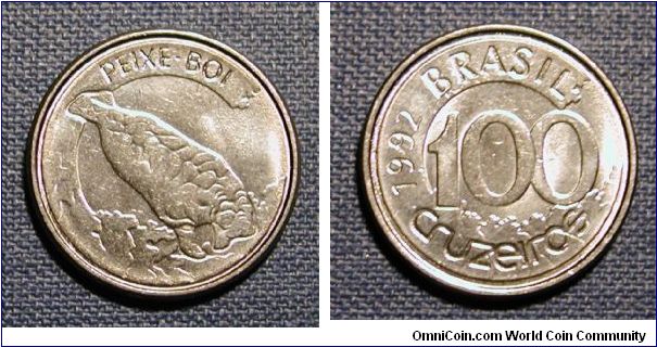 1992 Brazil 100 Cruzieros