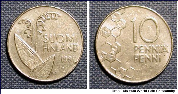 1991 Finland 10 Pennia