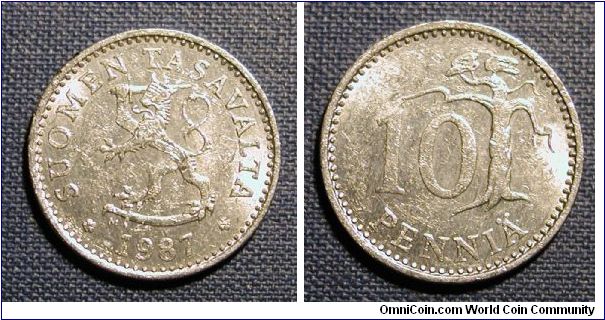 1987 Finland 10 Pennia