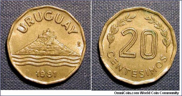 1981 Uruguay 20 Centisimos