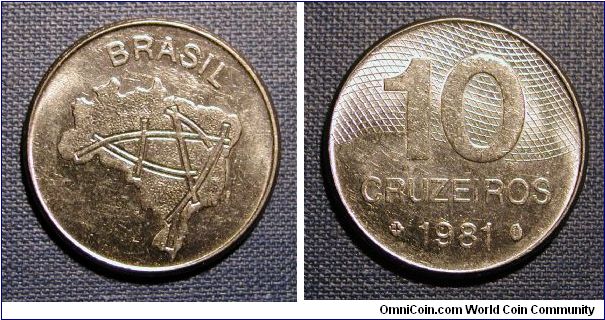 1981 Brazil 10 Cruzieros