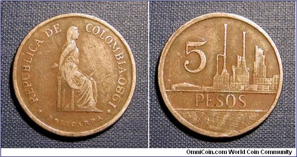1980 Columbia 5 Pesos