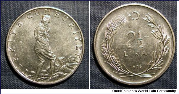 1975 Turkey 2 1/2 Lira